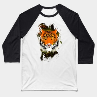 Golden Colorful Jungle wild Tiger Baseball T-Shirt